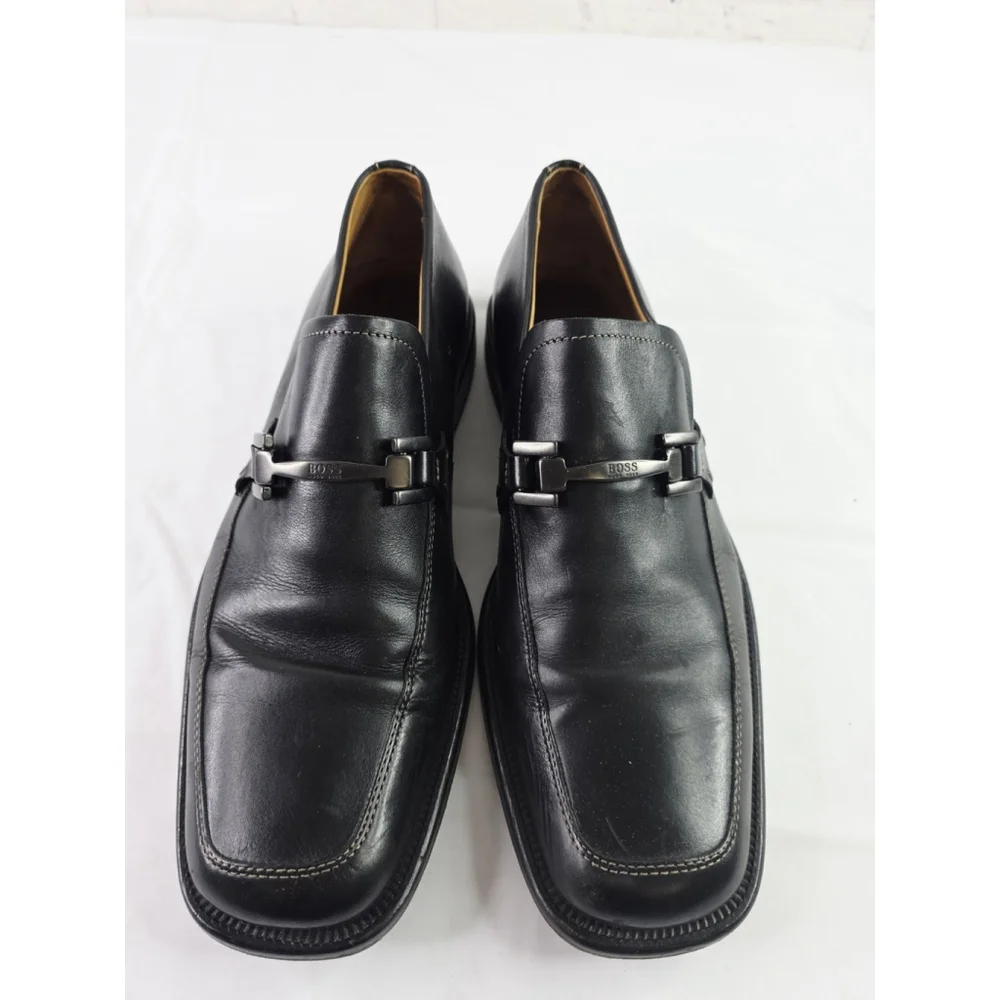 Hugo Boss Varmio Black Leather Loafers Men’s Dress Shoes Size 8